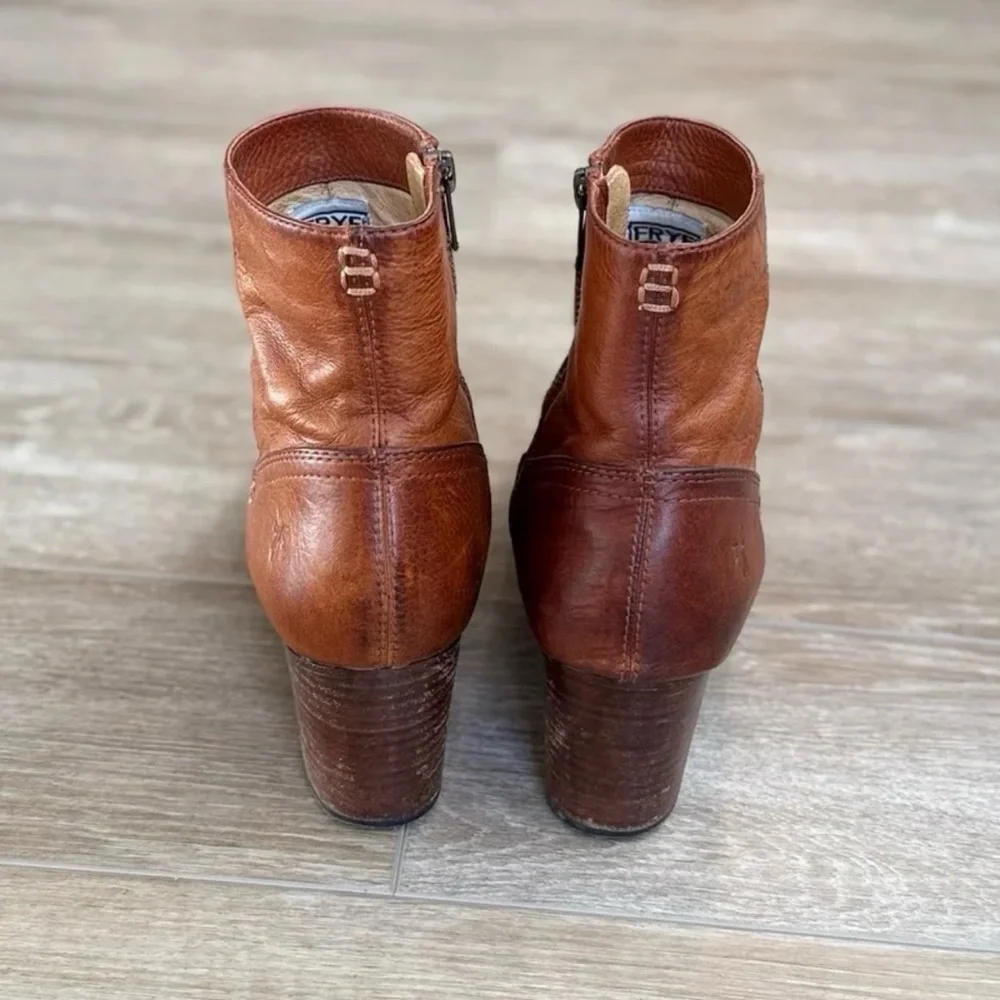 Frye Brown Leather Stella Ankle Boots Size 7.5 - Picture 6 of 10